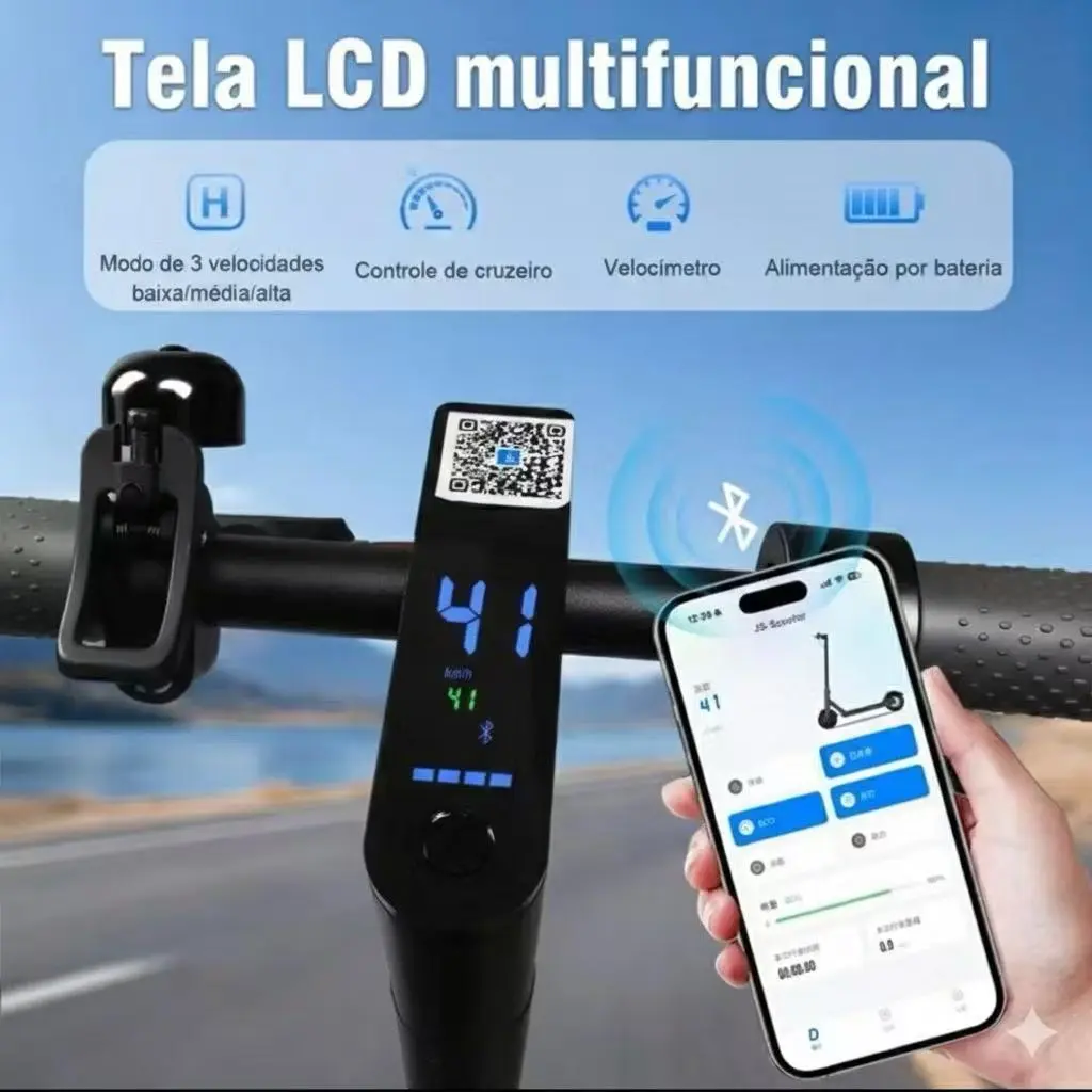 Tela LCD multifuncional e aplicativo